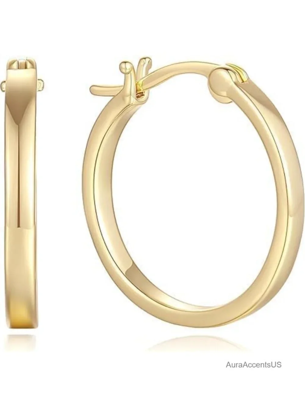 14K Gold Hoop Earrings for Women Dainty Sleek Chic Classic